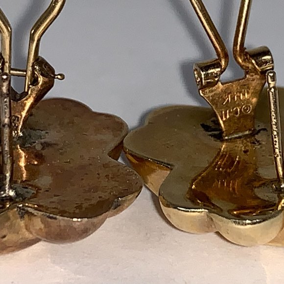 14 Kt Gold X Shaped Earrings - Picture 7 of 14